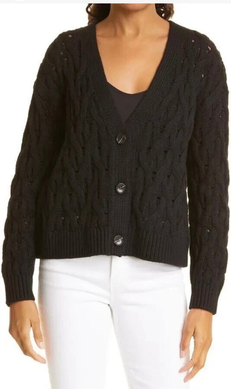 ATM Cable Knit Cotton & Cashmere Cardigan - Size XS